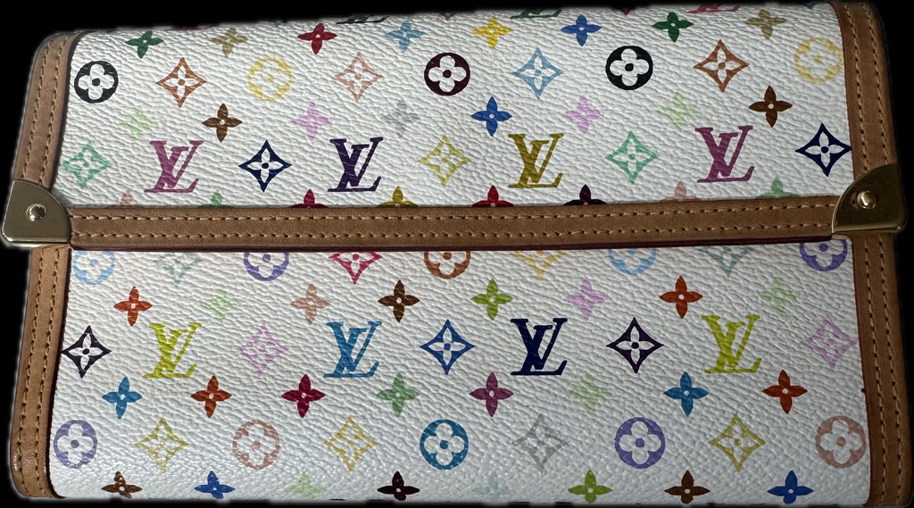 Vintage Louis Vuitton Murakami Sarah White Multicolour Wallet