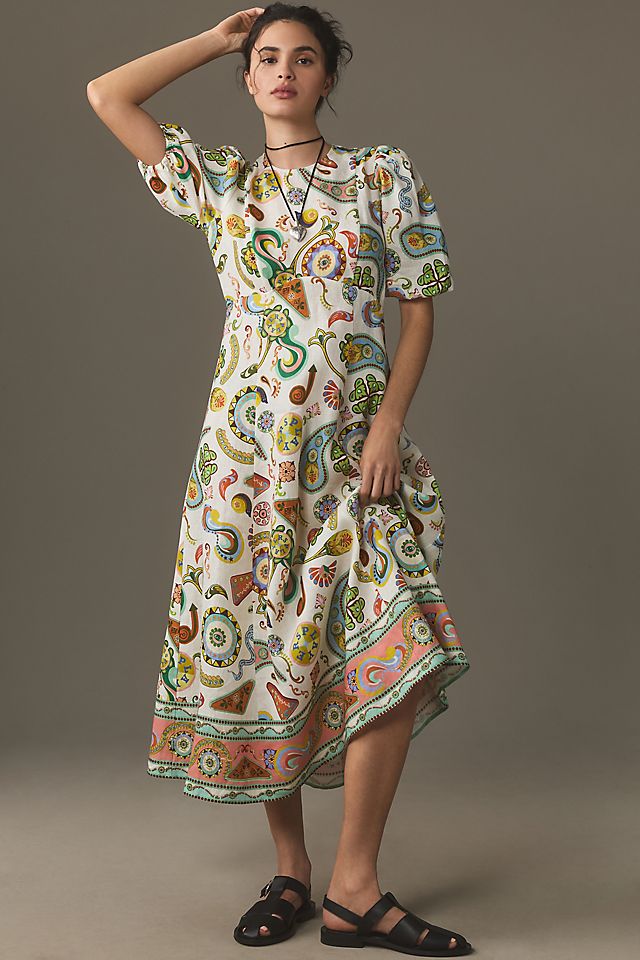 arcade midi dress ALMAIS Arcade Linen Midi Dress