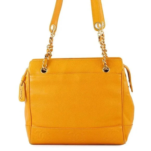 Chanel Yellow Large Caviar Leather Executive Tote Bag