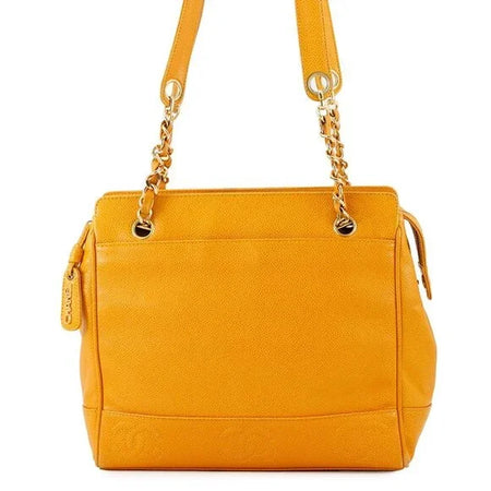 Chanel Yellow Large Caviar Leather Executive Tote Bag