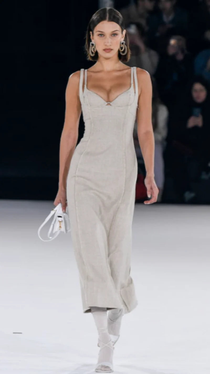 Jacquemus La Robe Valerie Corset Midi Dress For Hire EKOLUV