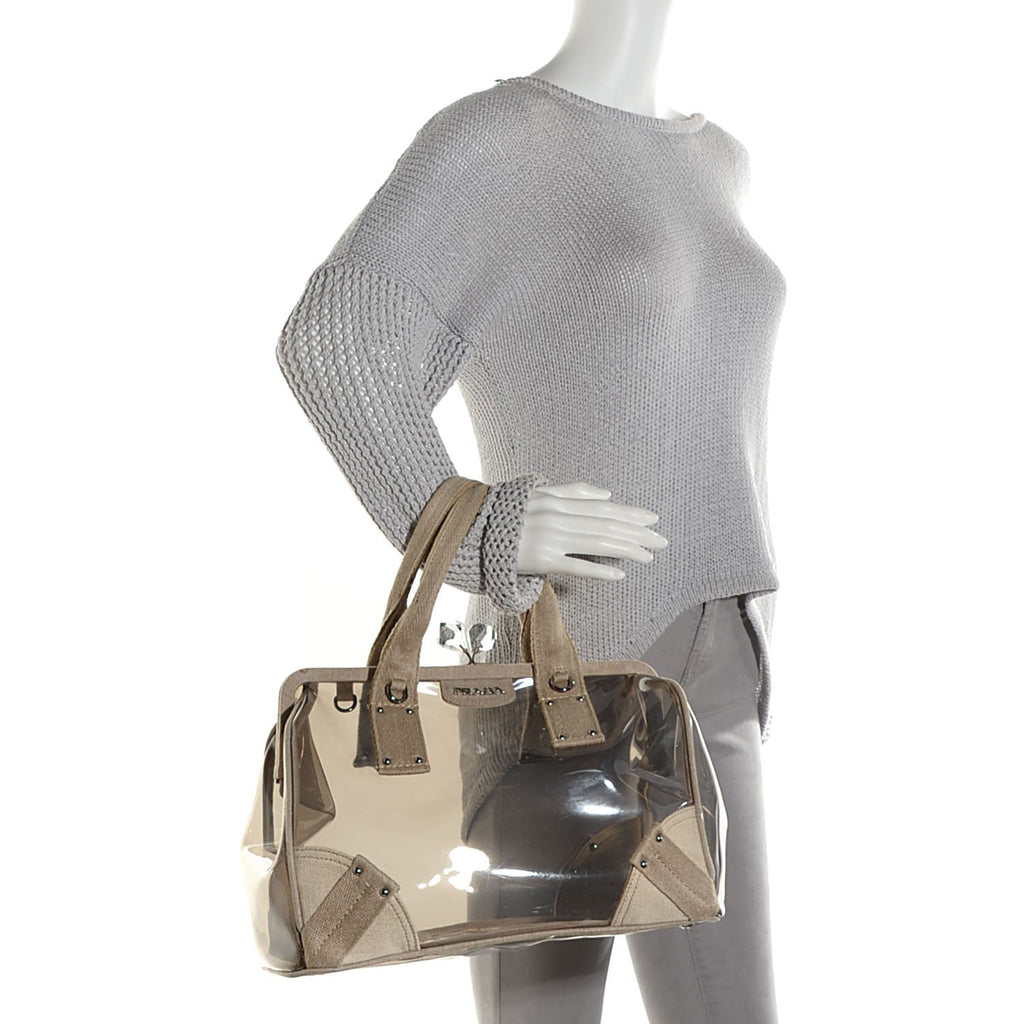 Vintage Prada Plexiglas Framed Crystal Kiss Lock Bag