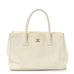 Chanel Calfskin Cerf Executive Shopper Tote White