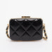 Chanel Black Glazed Goatskin Mini Box with Chain.