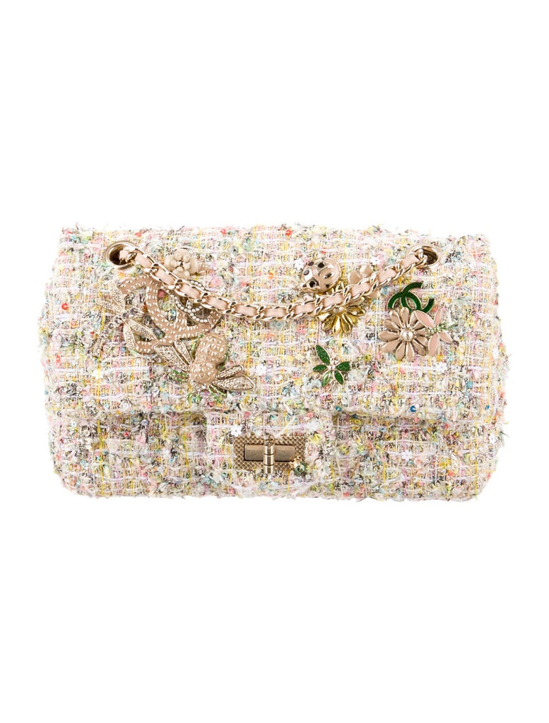 Limited Edition Chanel Garden Party 2.55 Reissue Tweed Classic Flap Bag (For Hire)
