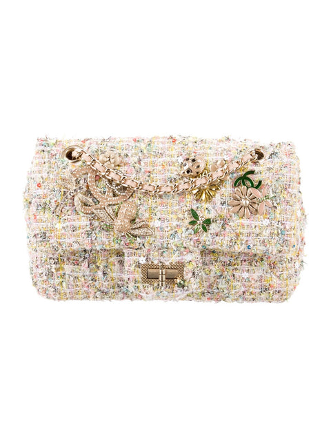 Limited Edition Chanel Garden Party 2.55 Reissue Tweed Classic Flap Bag (For Hire)
