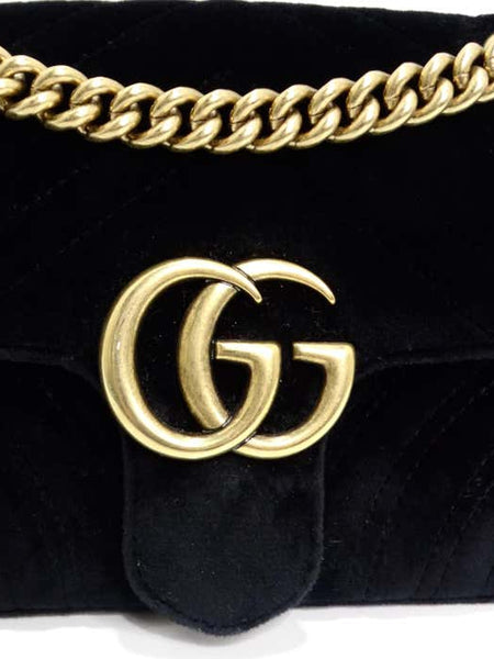 The Gucci Velvet Matelasse Mini GG Marmont Shoulder Bag (For Hire)