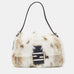 Fendi Mama white/brown rabbit fur baguette bag