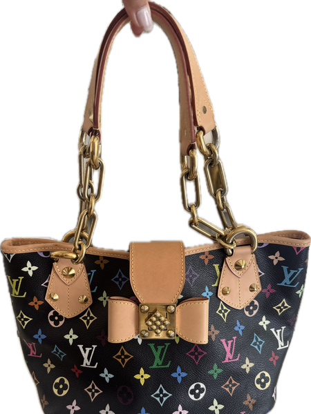 Vintage Louis Vuitton Murakami Black Multicolour Annie Bag PM