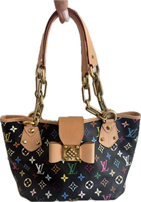 Vintage Louis Vuitton Murakami Black Multicolour Annie Bag PM