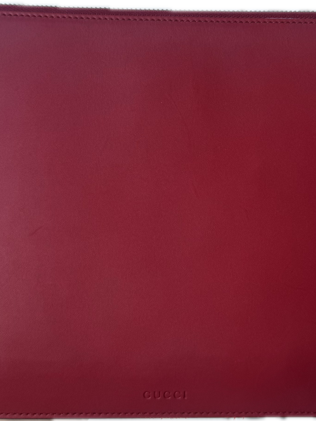 Gucci Red Diamond Leather Clutch Bag