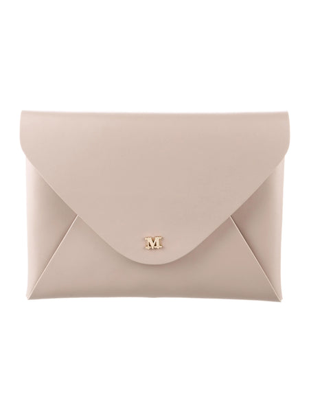 Max Mara Beige Leather Clutch