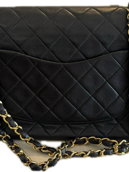 Vintage Chanel Timeless Classique Medium Double Flap Lambskin 24 K Gold H/W