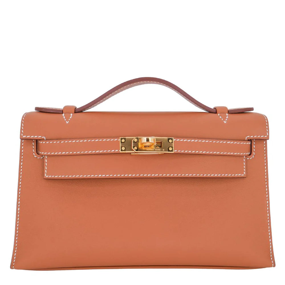Hermes Kelly Pochette Gold with Gold Hardware