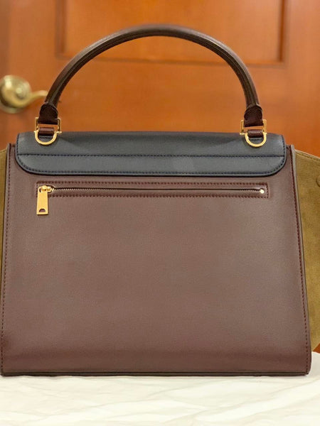 CELINE Trapeze Leather Suede Medium Top Handle 2Way Bag