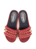 CHANEL Red Tropiconic Chain Slides Size 38