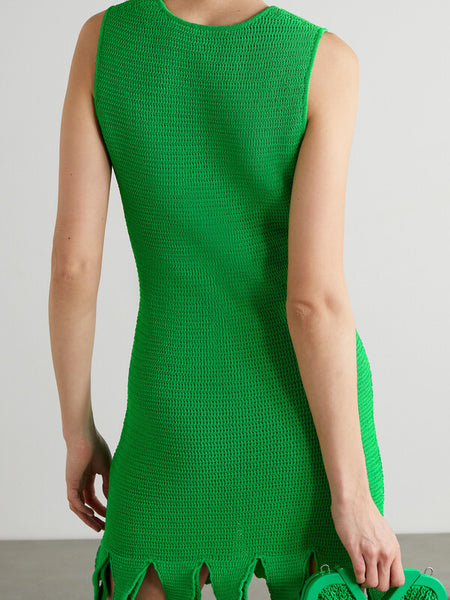 Bottega Veneta Racked Mesh Dress Parakeet (For Hire)