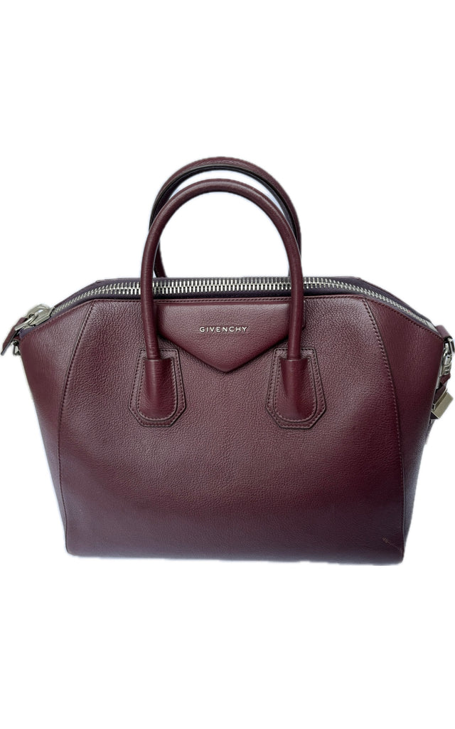 Givenchy Antigona Large Textured Burgundy Bag