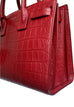 Saint Laurent Croc Effect Embossed Sac De Jour Baby Red Bag