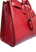 Saint Laurent Croc Effect Embossed Sac De Jour Baby Red Bag