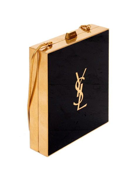 Saint Laurent Tuxedo Box Clutch Black