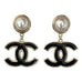 CHANEL Gold Pearl CC Dangle Drop Earrings