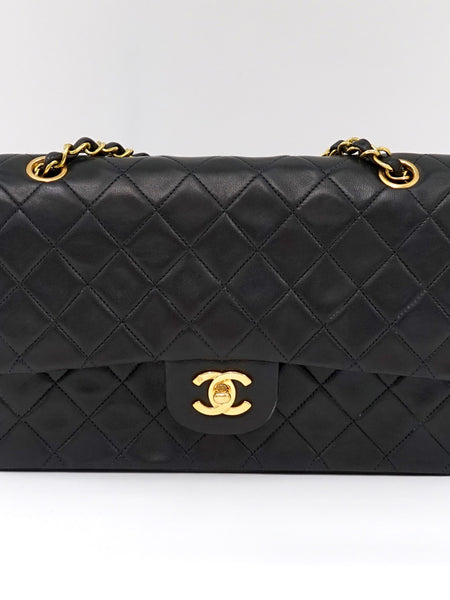 Vintage Chanel Timeless Classique Medium Double Flap Lambskin 24 K Gold H/W (Copy)