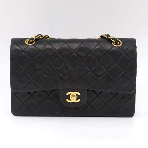 Vintage Chanel Timeless Classique Medium Double Flap Lambskin 24 K Gold H/W (Copy)