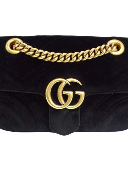 The Gucci Velvet Matelasse Mini GG Marmont Shoulder Bag (For Hire)