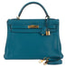 Hermes Kelly 32 Bag Blue Izmir Taurillion Clemence