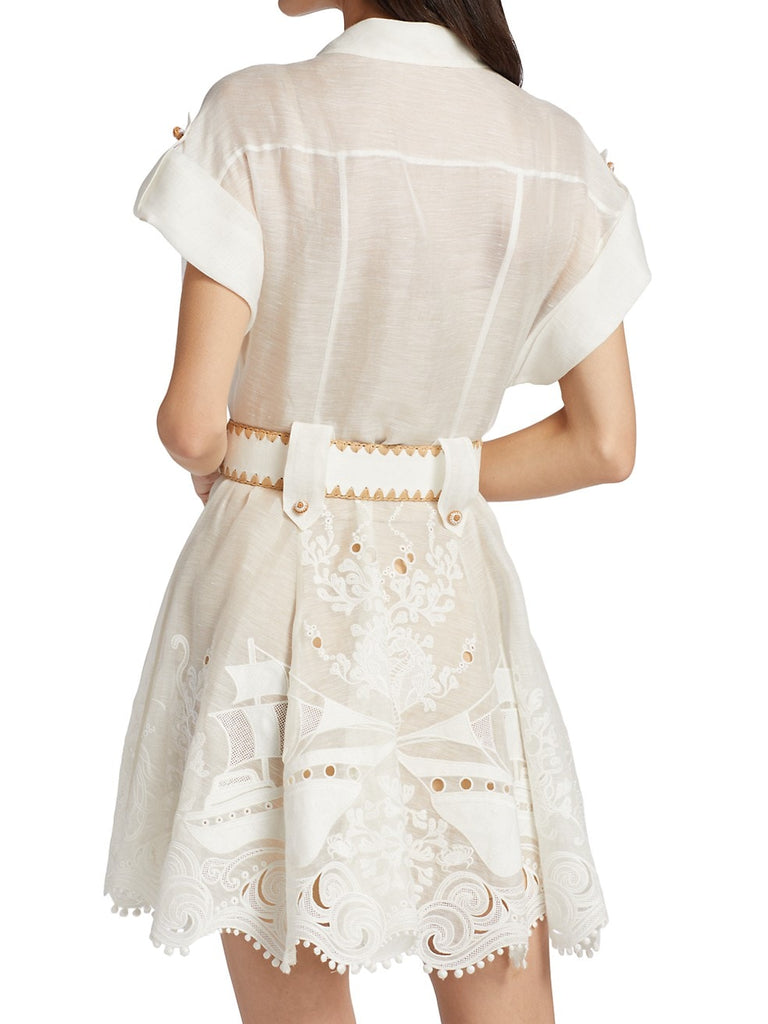 Zimmermann Postcard Embroidered Mini Dress (For Hire) EKOLUV Zimmermann Postcard Embroidered Mini Dress (For Hire) EKOLUV