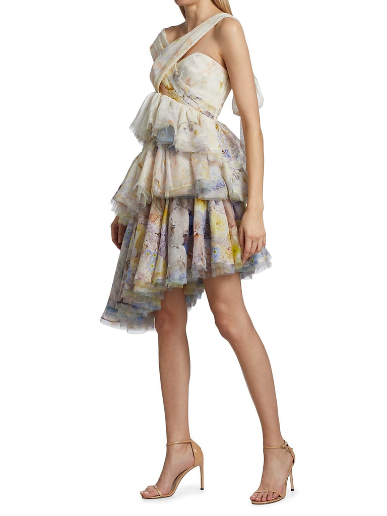 Zimmermann Rhythmic Asymmetric Mini Dress (For Hire) – EKOLUV