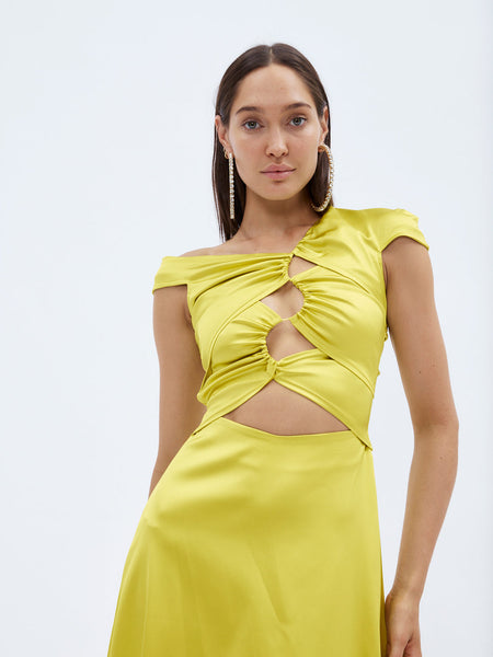 Sid Neigum Inverse Tension Gown Lime (For Hire)