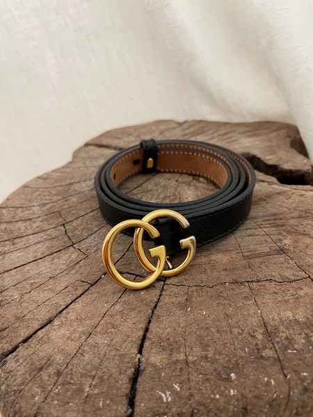 Gucci Leather belt with double G