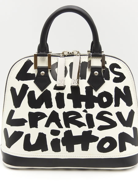 Vintage Louis Vuitton Graffiti Alma MM Bag Noir Black White (for Hire)