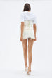 AREA NYC Baguette Crystal Stitched Ivory Corset