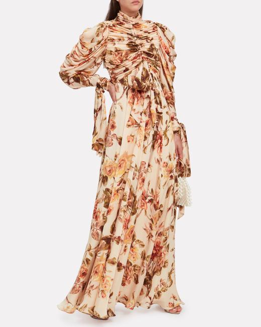zimmermann ruched dress ZIMMERMANN Cascadian cutout ruched striped linen midi dress