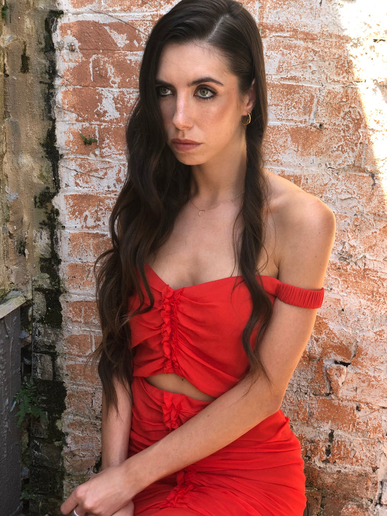 Camilla and Marc Off Shoulder Scarlett Cut Out Dress – EKOLUV