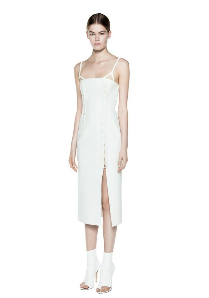 Dion Lee Corded Elastic Laced Coil Bustier Dress Ivory (For Hire