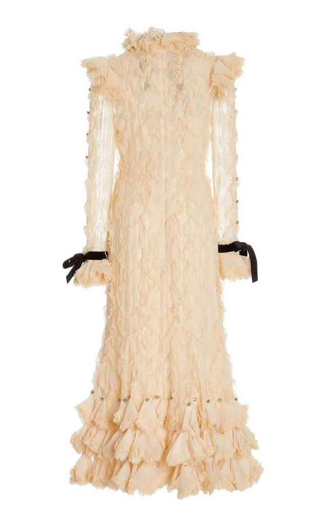 chinese dress ladies Couture Ivory Lace Handkerchief Gown main image 0