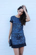Cohen Et Sabine Blue Silk Sequin Mini Dress (For Hire)