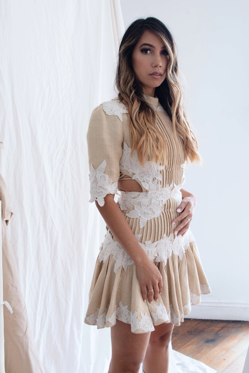 Zimmermann Mischief Rosette Laced Dress (For Hire) EKOLUV Zimmermann Mischief Rosette Laced Dress (For Hire) EKOLUV
