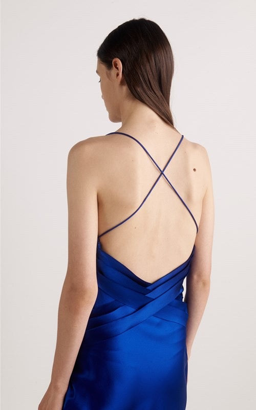 dion lee blue reflective dress Dion Lee Braid Reflective Dress Blue Silver Size 8