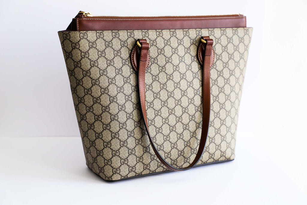 Gucci Jacquard Brown Tote Bag