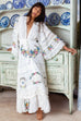 Fillyboo Charm Your Way -  Embroidered Maxi Dress/Duster - Rosey Tea In Ivory  (For Hire)