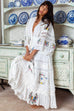 Charm Your Way -  Embroidered Maxi Dress/Duster - Rosey Tea In Ivory  (For Hire)