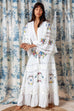 Charm Your Way -  Embroidered Maxi Dress/Duster - Rosey Tea In Ivory  (For Hire)
