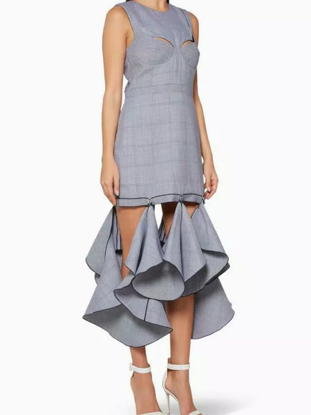 Dion Lee houndstooth deconstructed Lingerie Dress (For Hire)