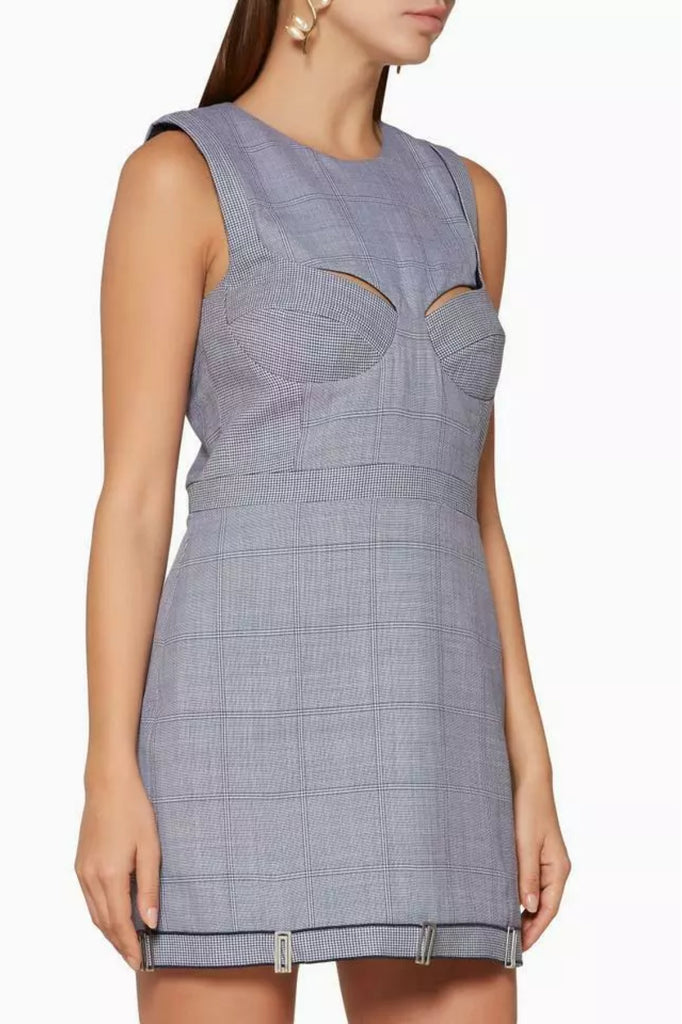 dion lee grey dress Dion Lee houndstooth deconstructed Lingerie Dress (For Hire) – EKOLUV