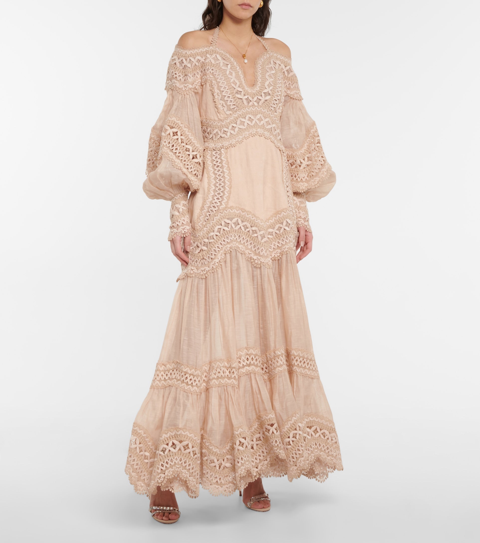 zimmermann embroidered dress Rebellion Marine Long Sleeve Mini Dress